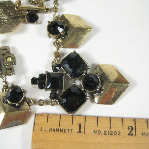 UPCYCLED Goldtone Panel Chain Necklace 23 Inch Multi Strand Jewelry Charm - Picture 3 of 8